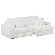 Jacana Corduroy Upholstered Dual Power Chaise Sofa Ivory - 600535P