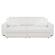 Jacana Corduroy Upholstered Dual Power Chaise Sofa Ivory - 600535P