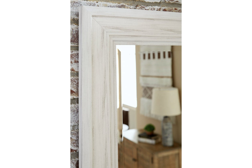 Jacee Antique White Floor Mirror - Gate FurnitureMirror