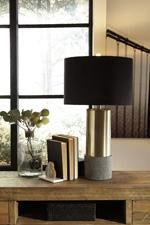 Jacek Gray/Brass Finish Table Lamp (Set of 2) - Lara FurnitureTable Lamp Pair