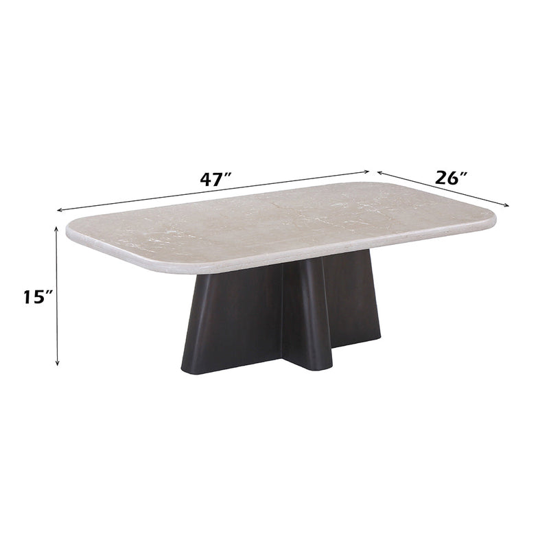 Jacory Coffee Table w/Bottocino Marble Top - LV04765