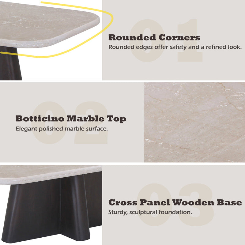 Jacory Coffee Table w/Bottocino Marble Top - LV04765