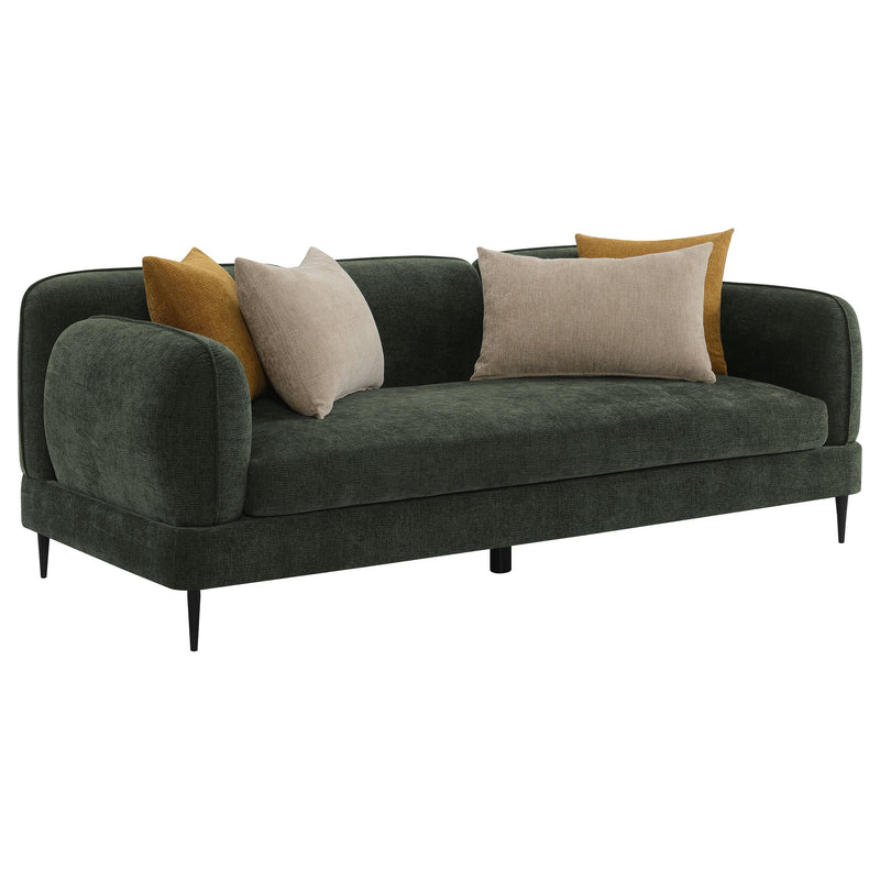 Jade Chenille Upholstered Modern Track Arm Sofa Green - 509131