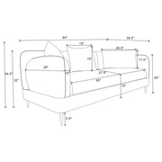 Jade Chenille Upholstered Modern Track Arm Sofa Green - 509131