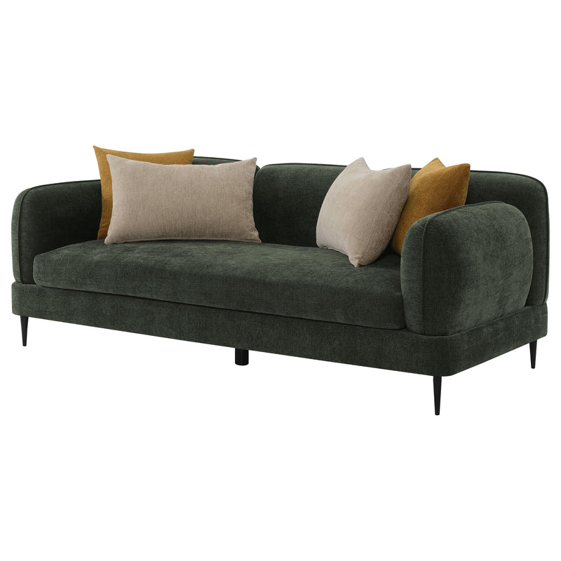 Jade Chenille Upholstered Modern Track Arm Sofa Green - 509131