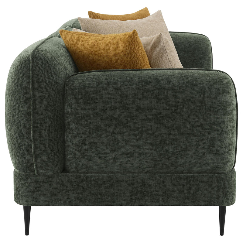 Jade Chenille Upholstered Modern Track Arm Sofa Green - 509131
