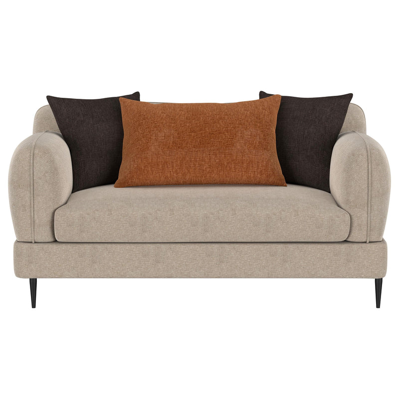 Jade Chenille Upholstered Sculpted Track Arm Loveseat Latte - 509412