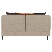 Jade Chenille Upholstered Sculpted Track Arm Loveseat Latte - 509412