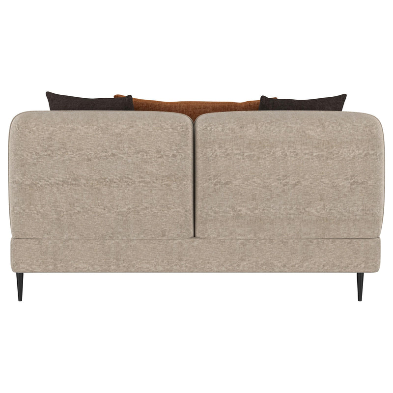 Jade Chenille Upholstered Sculpted Track Arm Loveseat Latte - 509412