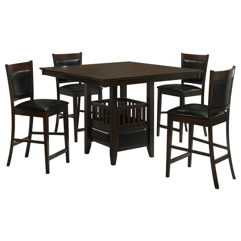 Jaden 5-piece Square Counter Height Dining Set Espresso - 100958-S5