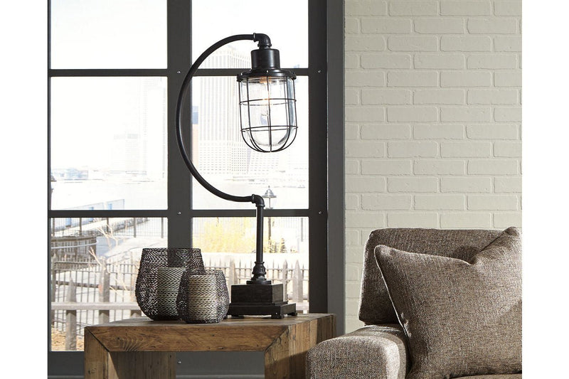 Jae Antique Black Desk Lamp - Lara FurnitureTable Lamp