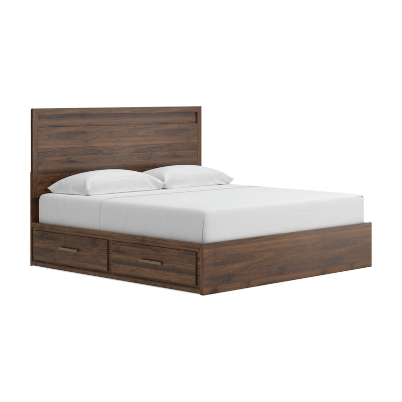 Janfyn Brown King Panel Bed with 2 Sided Storage - PCB1010B10