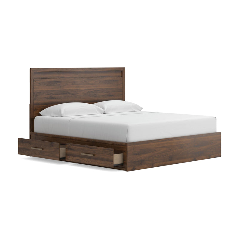 Janfyn Brown King Panel Bed with 2 Sided Storage - PCB1010B10