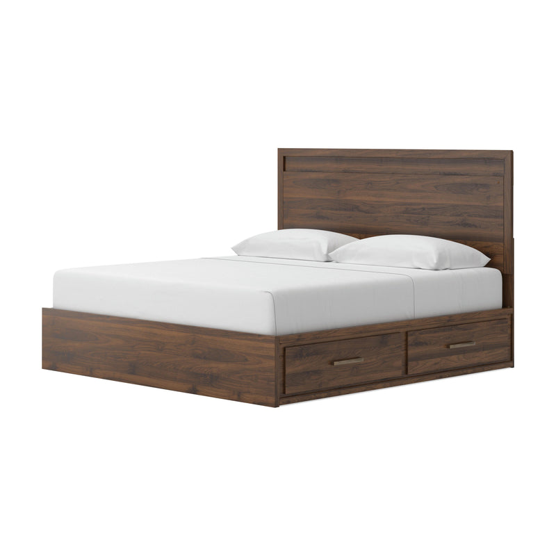 Janfyn Brown King Panel Bed with 2 Sided Storage - PCB1010B10