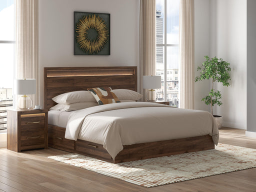 Janfyn Brown King Panel Bed with Storage - PCB1010B9