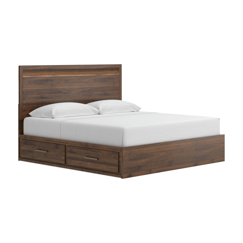 Janfyn Brown King Panel Bed with Storage - PCB1010B9