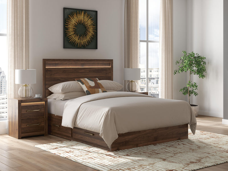 Janfyn Brown Queen Panel Bed with Storage - PCB1010B4