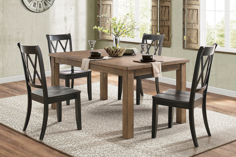 Janina Natural/Black Dining Set - Lara FurnitureDining Room Set