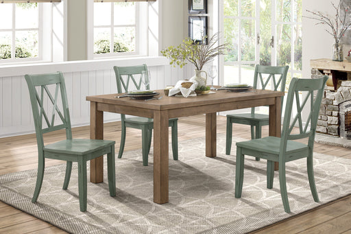 Janina Natural/Teal Dining Set - Lara FurnitureDining Room Set