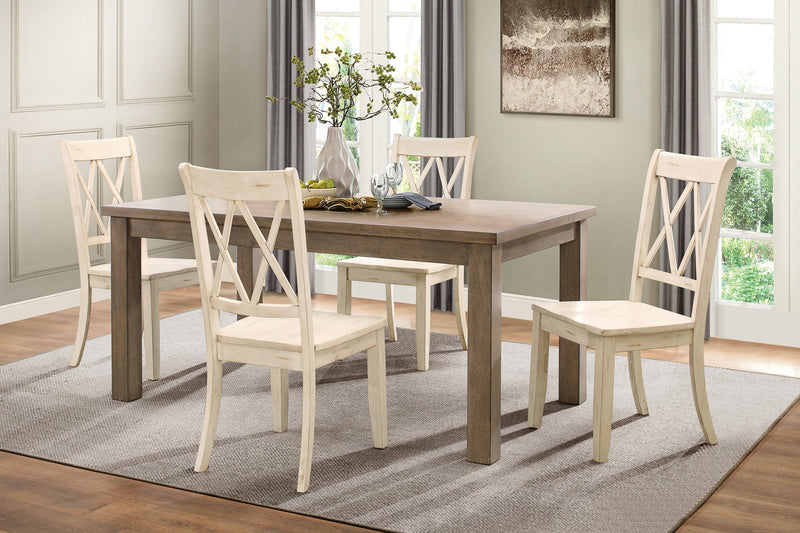 Janina Natural/White Dining Set - Lara FurnitureDining Room Set