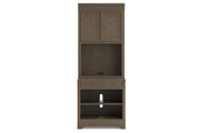Janismore Weathered Gray Bookcase - Lara FurnitureBookcases