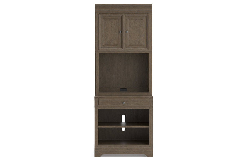 Janismore Weathered Gray Bookcase - Lara FurnitureBookcases