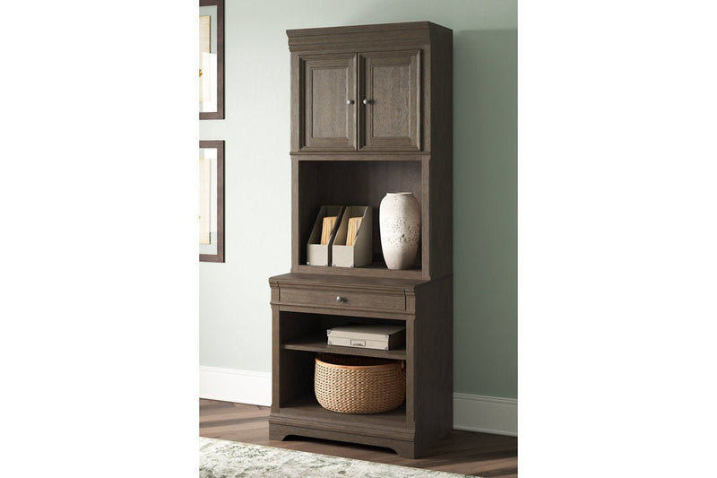 Janismore Weathered Gray Bookcase - Lara FurnitureBookcases