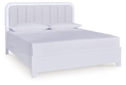 Jarlee White California King Upholstered Panel Bed - PCB392B5
