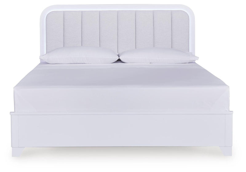 Jarlee White California King Upholstered Panel Bed - PCB392B5