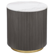 Jason 3-piece Round White Marble Coffee Table Set Charcoal - 710418-S3