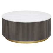 Jason Round White Marble Top Coffee Table Charcoal - 710418