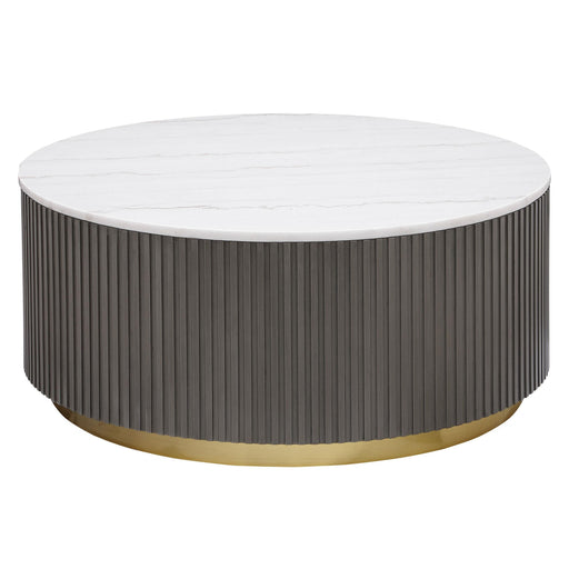 Jason Round White Marble Top Coffee Table Charcoal - 710418