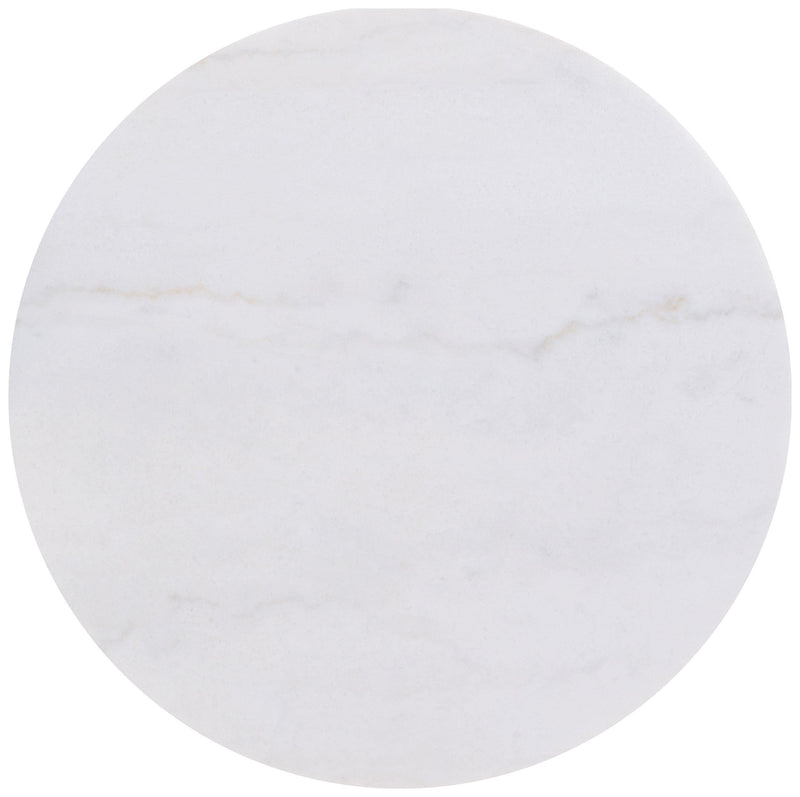 Jason Round White Marble Top Coffee Table Honey Brown - 712418