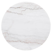 Jason Round White Marble Top Side End Table Charcoal - 710417