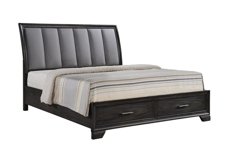 Jaymes Gray King Storage Platform Bed - Lara FurnitureKing Bed