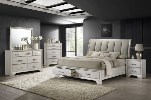 Jaymes White Mist Footboard Storage Platform Bedroom Set - Lara FurnitureBedroom Set