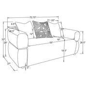 Jeanette 2-piece Fabric Upholstered Round Arm Sofa Set Beige - 508961-S2