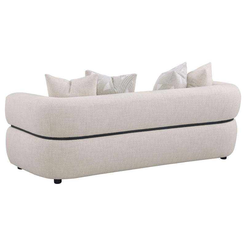 Jeanette 2-piece Fabric Upholstered Round Arm Sofa Set Beige - 508961-S2
