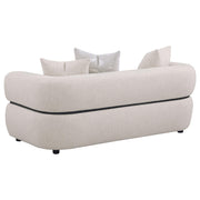 Jeanette 2-piece Fabric Upholstered Round Arm Sofa Set Beige - 508961-S2
