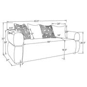 Jeanette 2-piece Fabric Upholstered Round Arm Sofa Set Beige - 508961-S2