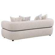 Jeanette 3-piece Fabric Upholstered Round Arm Sofa Set Beige - 508961-S3