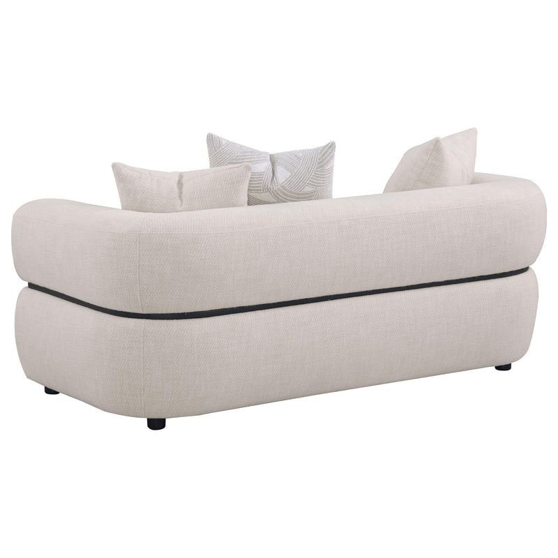 Jeanette 3-piece Fabric Upholstered Round Arm Sofa Set Beige - 508961-S3