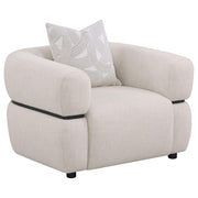 Jeanette 3-piece Fabric Upholstered Round Arm Sofa Set Beige - 508961-S3