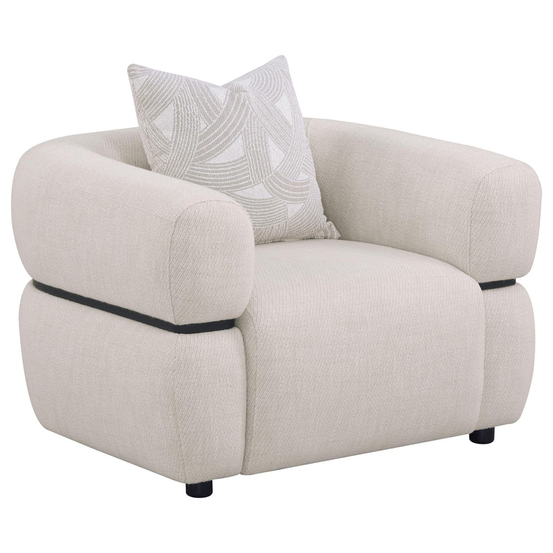 Jeanette 3-piece Fabric Upholstered Round Arm Sofa Set Beige - 508961-S3