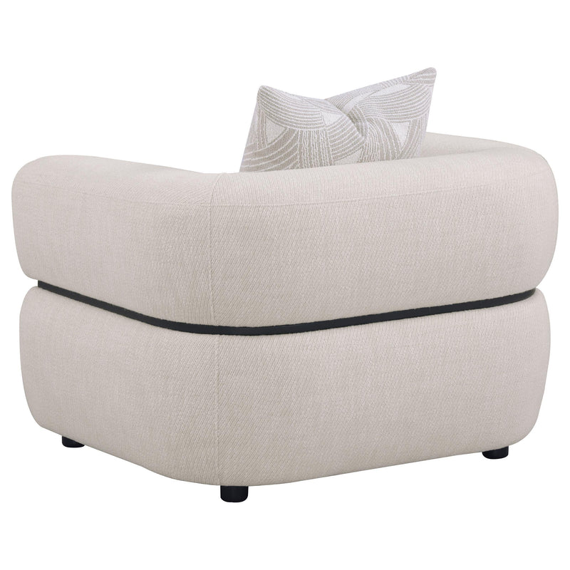 Jeanette 3-piece Fabric Upholstered Round Arm Sofa Set Beige - 508961-S3