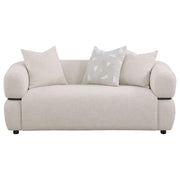 Jeanette 73-inch Fabric Upholstered Round Arm Loveseat Beige - 508962
