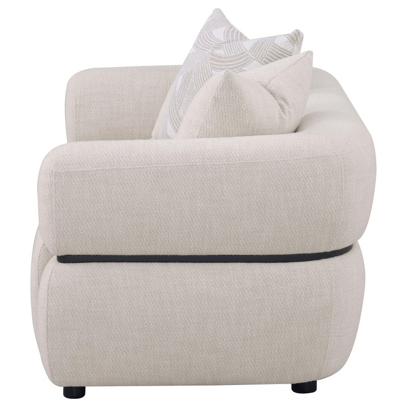 Jeanette 73-inch Fabric Upholstered Round Arm Loveseat Beige - 508962