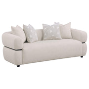 Jeanette 84-inch Fabric Upholstered Round Arm Sofa Beige - 508961