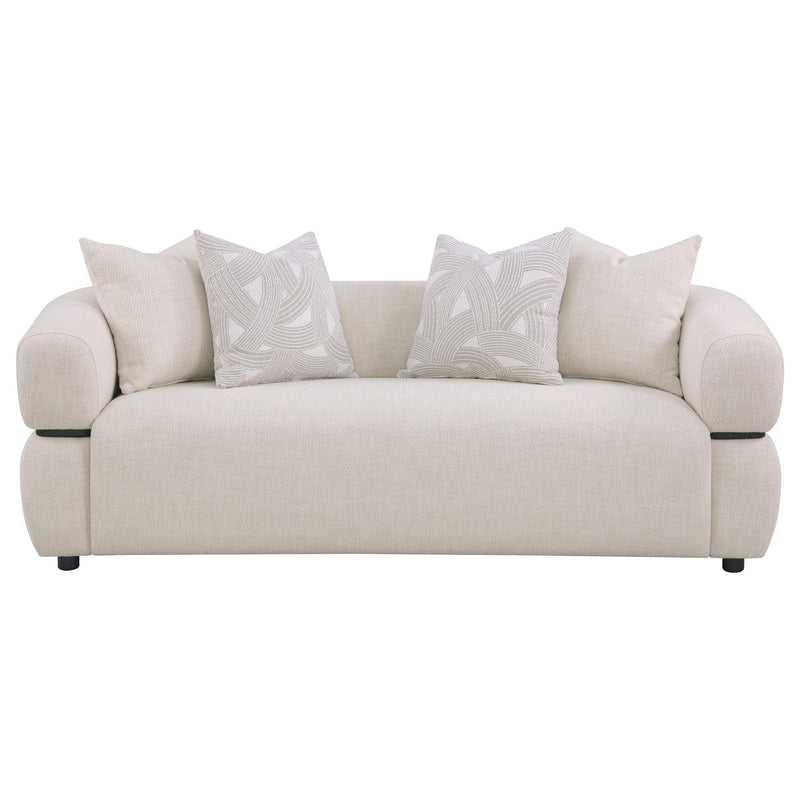 Jeanette 84-inch Fabric Upholstered Round Arm Sofa Beige - 508961