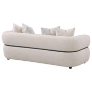 Jeanette 84-inch Fabric Upholstered Round Arm Sofa Beige - 508961